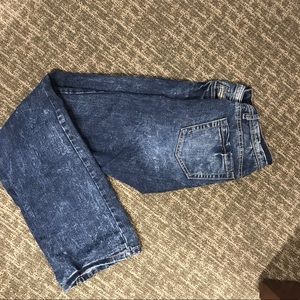 Distressed flare jeans